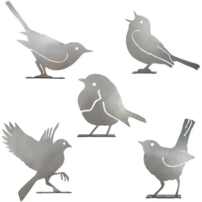 Image de Solidchoice - Ensemble de 5 oiseaux en fer décoratifs pour le jardin
