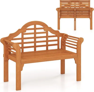Image de Banc d'extérieur pliant en bois d'acacia, 123 x 54 x 96 cm