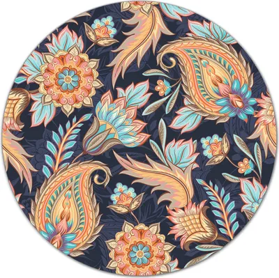 Produktbild von Glas-Herdabdeckplatte Glaskeramikkochfeld-Abdeckung Schneideplatten - 40 cm - Paisley blau orange