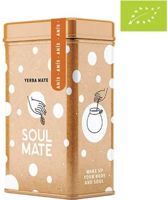 Produktbild von Soul Mate - Mate Tee Bio Dose Orgánica Anis Yerbera 500g - Mit Anissamen - Rauchfrei Mild - Natürliche Energie - Luftgetrocknet - Yerba Mate Brasilien