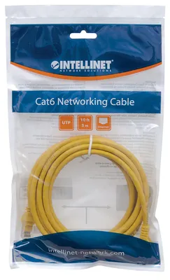 Immagine prodotto di Intellinet 342346 INTELLINET Patchkabel RJ45 U/UTP Cat6 1.00m Hebelschutz gelb