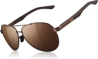 Produktbild von CGID Sonnenbrille Herren Pilotenbrille Polarisiert Al-Mg Metallrahmen UV400 Schutz Lederetui