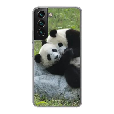 Produktbild von MuchoWow® Handyhülle Schutzhülle Hülle für Samsung Galaxy S22 Plus Pandas - Gras - Stein Silikon Softcase Handy Hülle - Schutzabdeckung