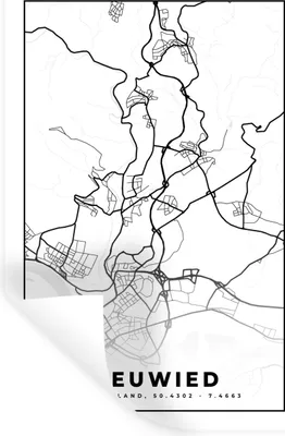 Produktbild von MuchoWow® Wandtattoo Wandsticker Wandaufkleber Stadtplan - Neuwied - Karte 40x60 cm Selbstklebend und Repositionierbar - Wierderverwendbar - Selbstklebend
