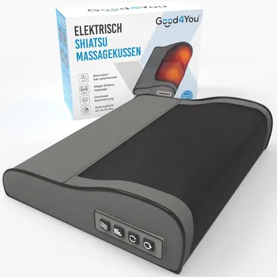Produktbild von Massagekissen 16 Massageköpfe, grau schwarz, Heizung, für unterwegs