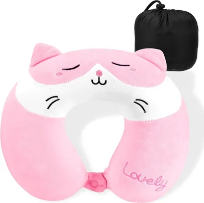 Imagen del producto de Almohada de viaje con forma de U, fabricada con espuma viscoelástica, para niños y adultos, soporte para el cuello ideal para viajes