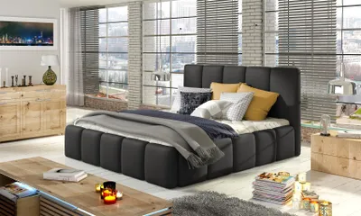 Produktbild von Polsterbett Doppelbett VERONA Set 1 Kunstleder Schwarz 160x200cm