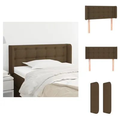 Produktbild von vidaXL Kopfteil mit Ohren Dunkelbraun 93x16x78/88 cm Stoff -  Kopf- & Fußenden