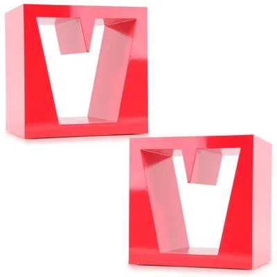 Produktbild von 2er Set MDF Wohnzimmerregale im V Design
