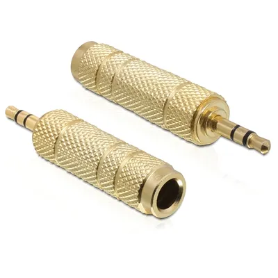 Produktbild von DELOCK Klinke Adapter 3,5mm -> 6,3mm St/Bu gold