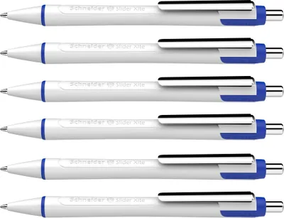 Image de Schneider 133286 5+1 GRATIS: 5 Schneider Kugelschreiber Slider Xite weiß Schreibfarbe blau + GRATIS 1 Schneider Kugelschreiber Slider Xite weiß Schreibfarbe blau