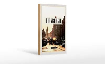 Produktbild von Holzschild Reise 12x18 cm Edinburgh Scotland Reiseziel Dekoration