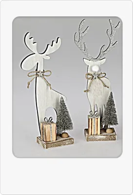Produktbild von Deko-Hirsch sort, H22cm aus Holz 1 weihnachtliche Figur Modell sortiert