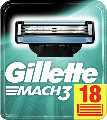 Produktbild von Gillette Mach3 Rasierklingen mit verbesserten Feuchtigkeitsstreifen, 18 Ersatzklingen