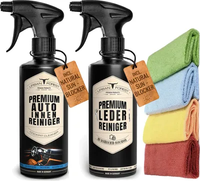 Produktbild von Auto Innenraumreiniger + Auto Leder Reiniger für Auto Lederpflege +4Mikrofasertücher Auto Reiniger Set für Innenraumpflege|Professionelle Aufbereitung
