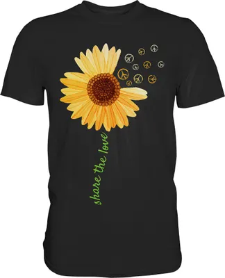 Produktbild von Peace Symbol Sonnenblumen T-Shirt Gärtner Geschenk – Black / S