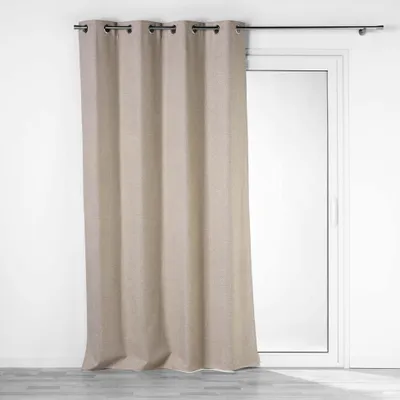 Verdunkelungsvorhang mit Ösen, Natur, 140x260 cm, 1 Stück