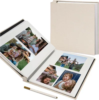 Zdjęcie produktu dla Album fotograficzny samoprzylepny 10x15 lniany prezent ślubny 40 stron beżowy