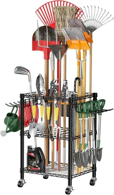 Image de Omgoods - Support pour outils de jardin avec 35 compartiments et grilles en acier