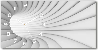 Produktbild von Wanduhr aus Glas – 60x30 cm - Glasbild - Glasuhr - Gehärtetes Glas - weisse-zeiger - Abstraction Tunnel