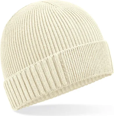 Immagine prodotto di Beechfield B438N | Berretto con patch in cotone organico - Colore: Sabbia - Taglia: Unica