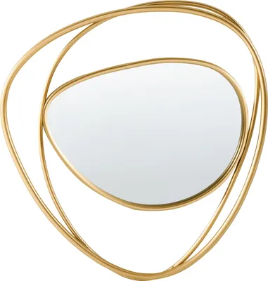 Obrázek produktu pro BELIANI Závěsné nástěnné zlaté kovové dekorativní zrcadlo do ložnice obývacího pokoje nebo chodby dekorativní doplněk v moderním glamour stylu
