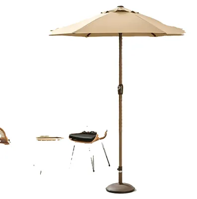Zdjęcie produktu dla Parasol do ogrodu, wysokość 2,3 m, średnica 2 m, 6 żeberek, prosta obsługa za pomocą korby, regulacja nachylenia za pomocą przycisku