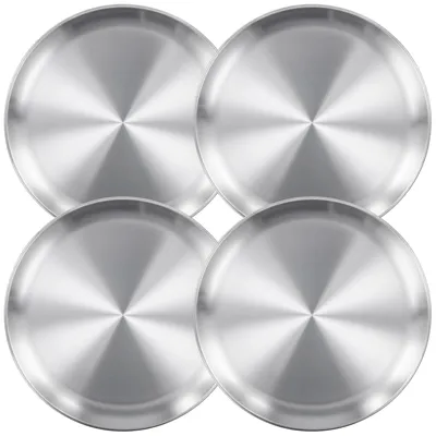 4er-Set Edelstahl-Pizzaplatten, rund, 30 cm, spülmaschinengeeignet