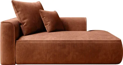 Produktbild von Rechte Chaiselongue aus terracottafarbenem Kord - PINETA