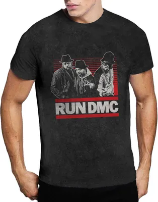Produktbild von Run DMC - "Gradient Bars" T-Shirt für Herren/Damen Uni RO3486 (XL) (Schwarz)