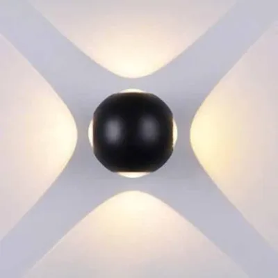 Obrázok produktu pre LED nástenná svietidlo 834 čierna 4 W neutrálna biela 440 lm hliník rozmery: 11,2 x 11,2 x 3 cm IP65 V-TAC