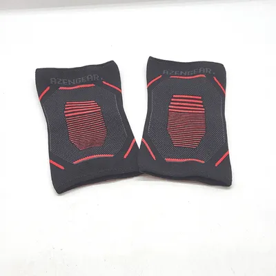 Produktbild von aZengear Ellenbogen-Bandage (2 Stk) Kompressionsbandage für Damen & Herren | Linderung von Golf- und Tennisspielern, Fitness, Golferarm, Gewichtheben (Schwarz mit Rot, L)