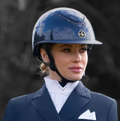 Image de Casque d'équitation Fairplay Apoleus Shiny navy avec strass, taille:55-57