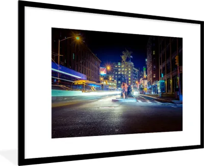 Produktbild von MuchoWow® Gerahmtes Poster New York - Brooklyn - Lichter 90x60 cm - Poster mit Schwarzem Bilderrahmen Wandposter Rahmen Foto Bilder - Wanddekoration - Fotos