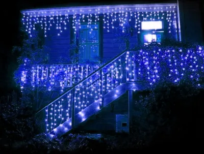 Produktbild von 3.5X0.6M 96LED Blue Ice Rain Curtain Lights Wewnętrzna zewnętrzna dekoracja świąteczna w ogrodzie