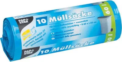 Immagine prodotto di PAPSTAR 12330 PAPSTAR Fodere per bidoni LDPE, 60 litri, blu