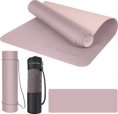Produktbild von EliteAthlete® Yogamatte - Sportmatte - Fitnessmatte - Gymnastikmatte gepolstert & rutschfest für Fitness, Pilates - Yoga Matte - 183 cm x 61 cm x 0.6 cm - Trainingsmatte inkl. Transportgurt + Tasche, Farbe