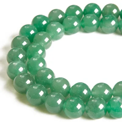 Immagine prodotto di Perle di avventurina verde, 8 mm, 45 pezzi. Perline per gioielli