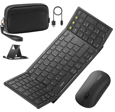 Produktbild von Inateck tragbare Bluetooth-Falttastatur, Tastatur Maus Set