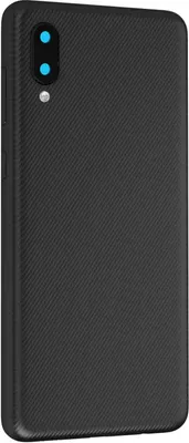 Immagine prodotto di Clappio, coperchio batteria di ricambio (lato posteriore) con adesivo integrato per Samsung Galaxy A02, colore nero
