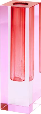 Produktbild von Gift Company Vase Sari, Dekovase, Blumenvase, Kristallglas, Pink, Rot, 17 cm, 1097104013