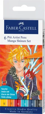 Imagen del producto de Faber-Castell 167157, Set de 6 bolígrafos Pitt Artist Pen de Faber-Castell