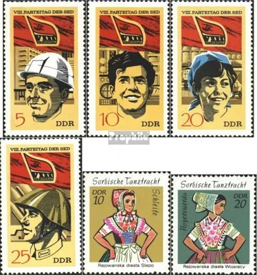 Produktbild von Briefmarken DDR 1971 Mi 1675-1678,1723-1724 (kompl.Ausg.) gestempelt Parteitag der SED (I)