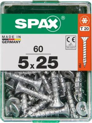 Produktbild von Spax Universalschrauben 5.0 x 25 mm TX 20 - 60 Stk.