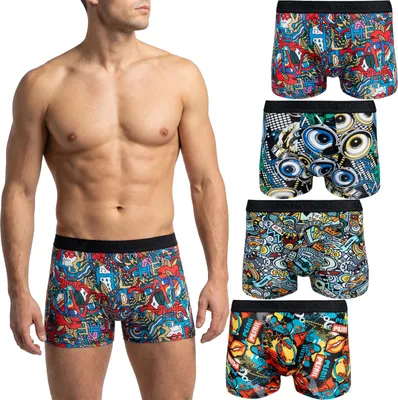 Produktbild von PESAIL Herren Boxershorts, Gr. L, 8x Unterhosen, M bis 6XL, Baumwolle, Modal, Retroshorts, Unterwäsche ohne kratzenden Etiketten, Farbmix 4