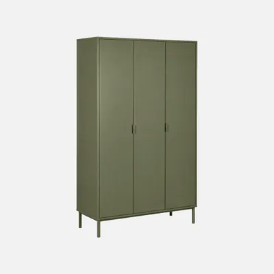 Immagine prodotto di Guardaroba decorativo in legno e metallo 5 ripiani 1 appendiabiti, Verde kaki