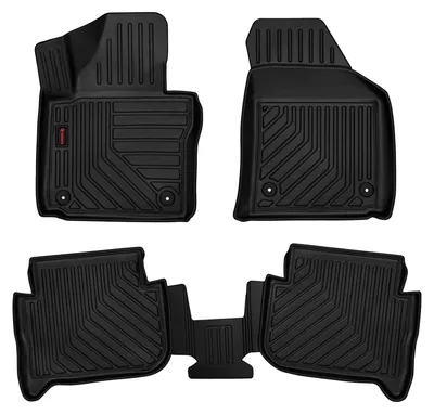 Produktbild von Gummi-Fußmatten für Volkswagen Touran 2003-2015 (Minivan) – 4-tlg, Schwarz, passgenau