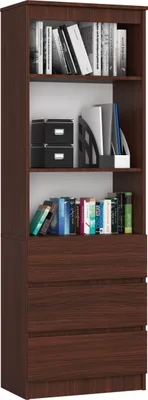 Produktbild von BÜROREGAL R 60 cm CLP 3 SCHUBLADEN 2 ABLAGEN WENGE