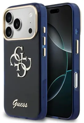 Obrázok produktu pre Kovové puzdro Guess IML 4G Script pre iPhone 17 Pro - modré