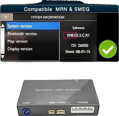 Obrázek produktu pro Modul Carplay a Android Auto, připojení smartphonu, podpora multimédií, kompatibilita s Peugeot, podpora manuálního přenosu OEM kamery